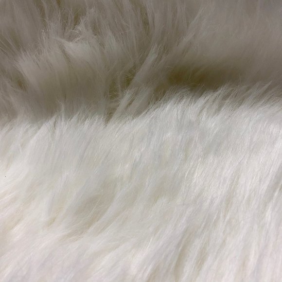 Set of 2, Ivory Faux Sheepskin Area Rug, 2' x 3' - Picture 5 of 5